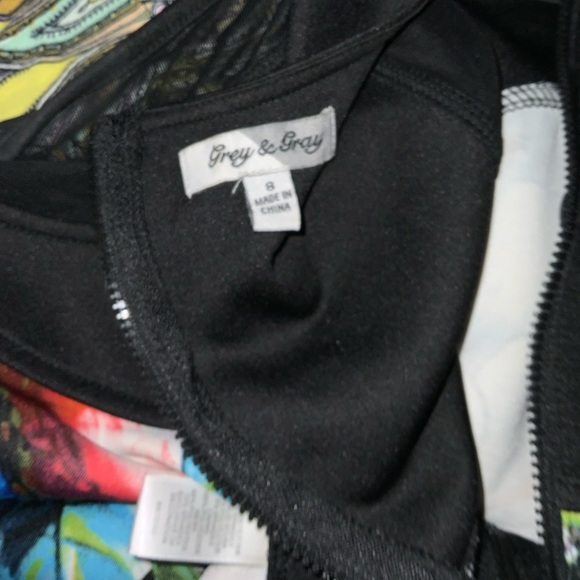 ❤️❤️GREY & GRAY  FLORAL PRINT midi dress❤️❤️EUC SZ 8 - Picture 6 of 6